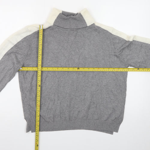 Marks and Spencer Womens Grey Roll Neck Knit Jumper Size L
