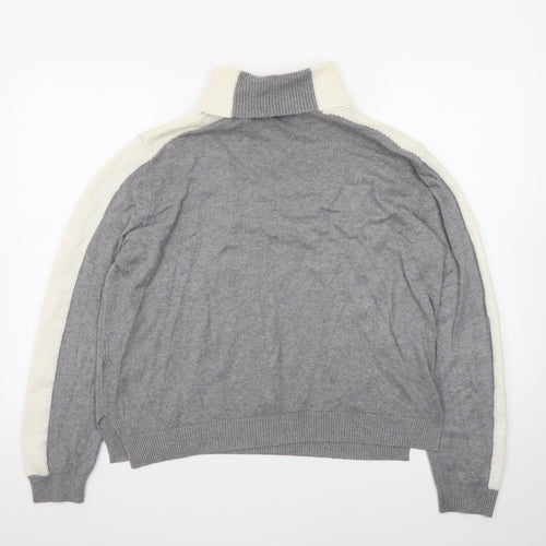 Marks and Spencer Womens Grey Roll Neck Knit Jumper Size L