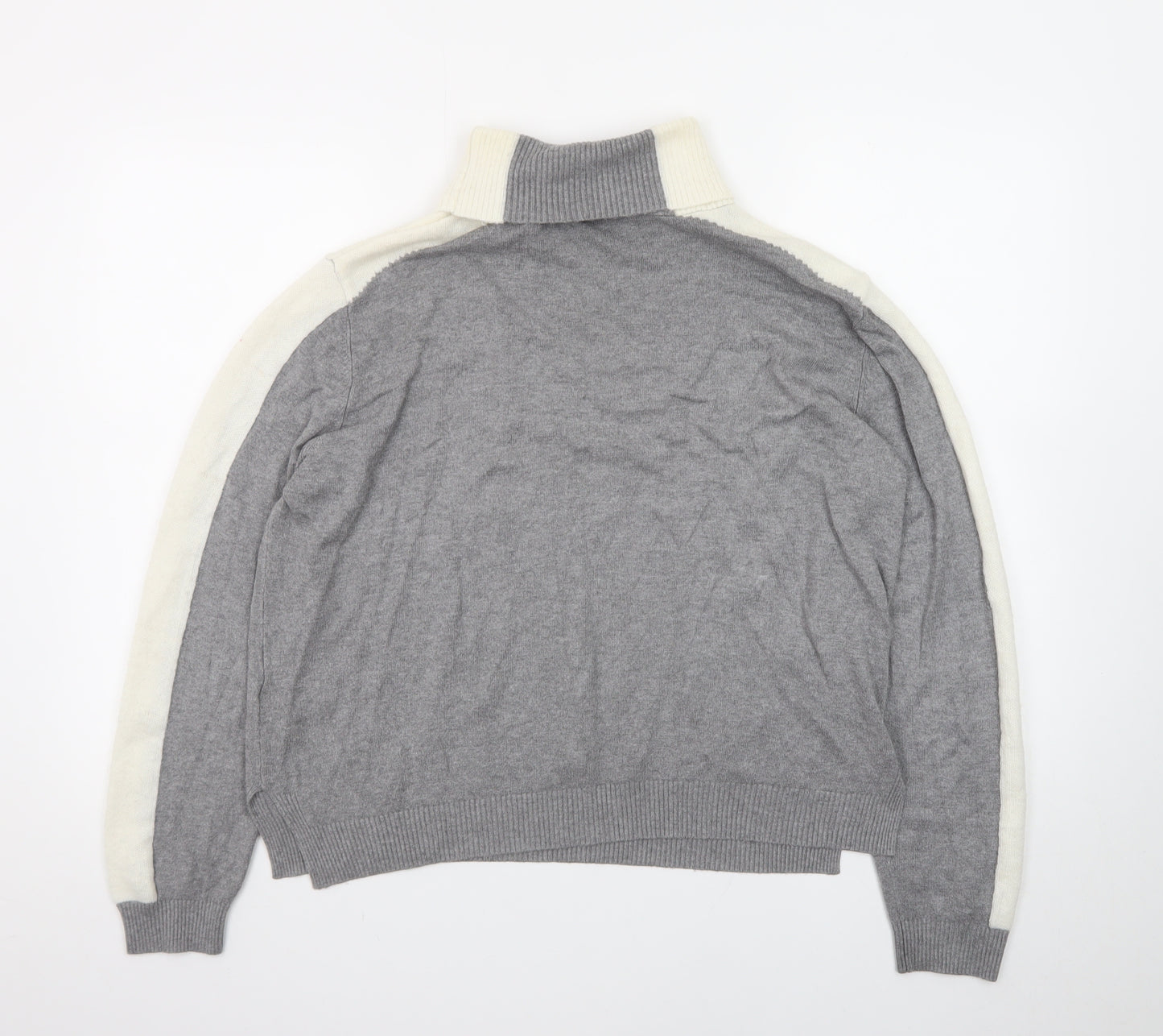 Marks and Spencer Womens Grey Roll Neck Knit Jumper Size L