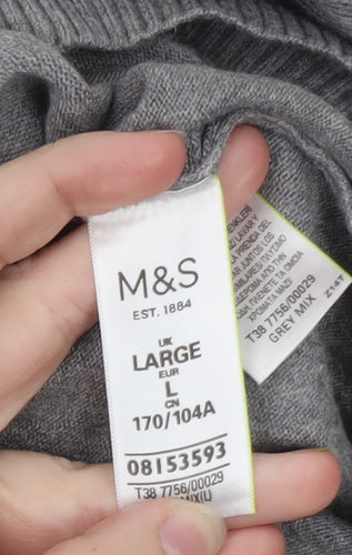 Marks and Spencer Womens Grey Roll Neck Knit Jumper Size L