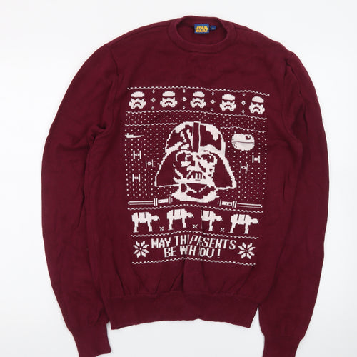 Tu Men Burgundy Star Wars Darth Vader Christmas Jumper M Cotton