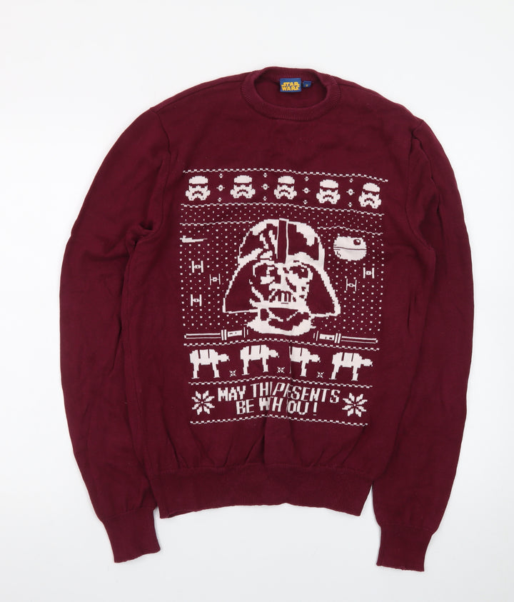 Tu Men Burgundy Star Wars Darth Vader Christmas Jumper M Cotton