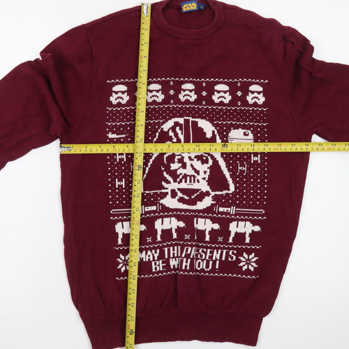 Tu Men Burgundy Star Wars Darth Vader Christmas Jumper M Cotton