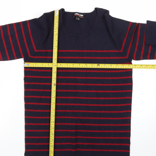 Kirkland Signature Men's Navy Red Striped Pullover Jumper L