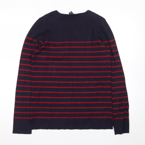 Kirkland Signature Men's Navy Red Striped Pullover Jumper L