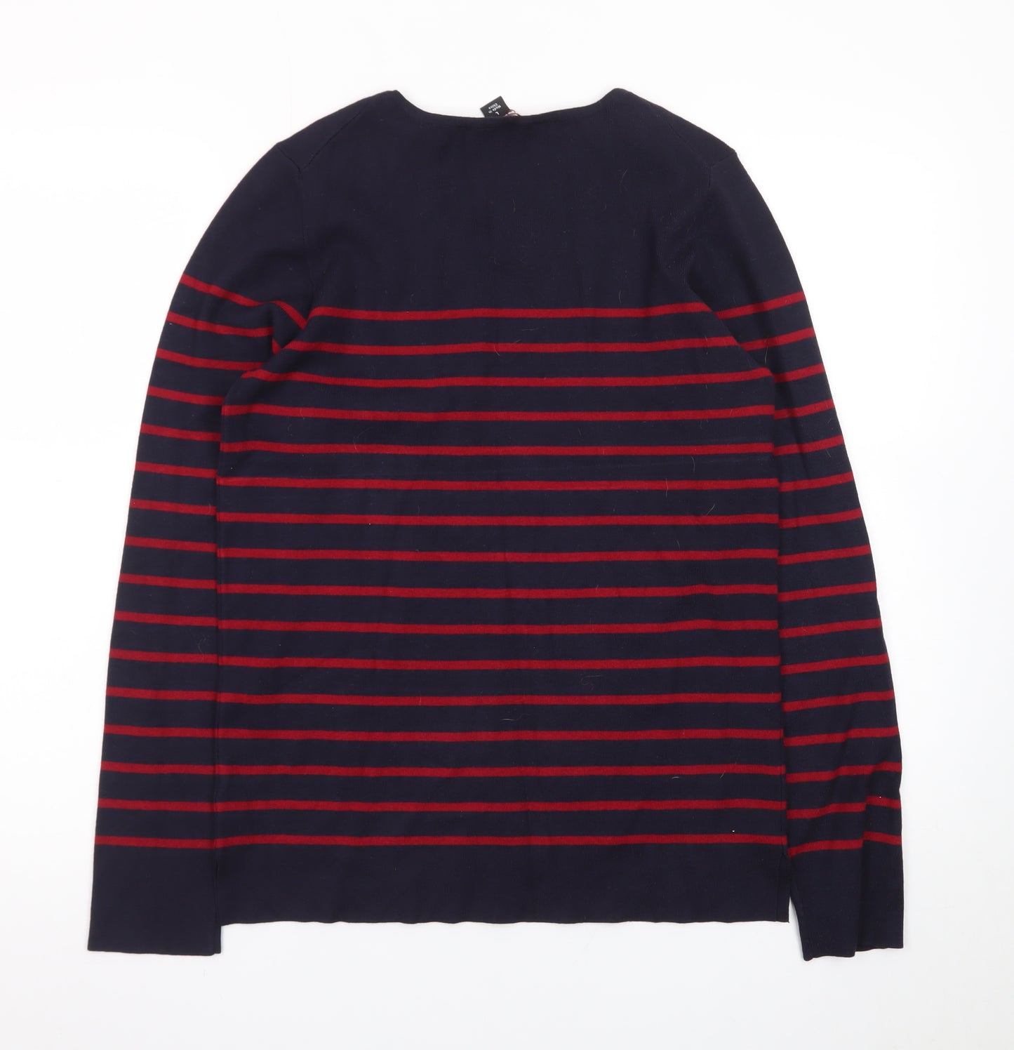 Kirkland Signature Men's Navy Red Striped Pullover Jumper L