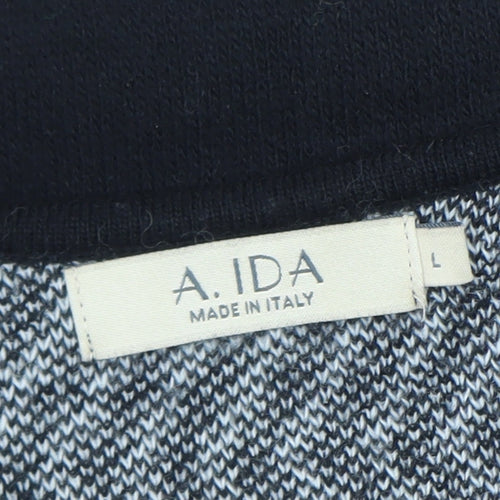 A. IDA Women Black Knee Length Knit Shift Dress L