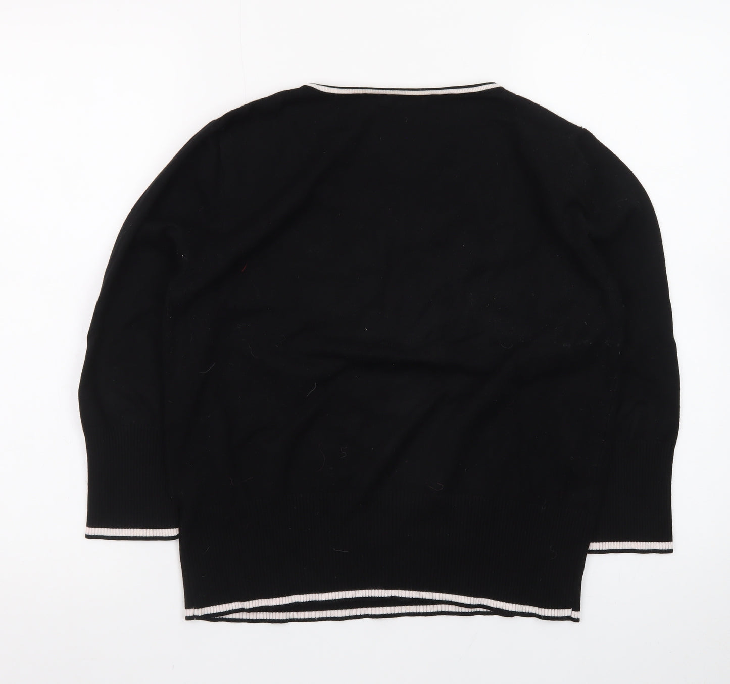 Roman Women’s Black Polka Dot Beaded Pullover Jumper Size 16