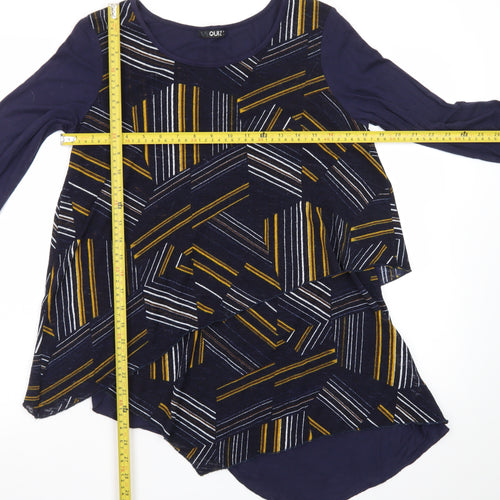 Quiz Women’s Blue Geometric Long Sleeve Tunic Jumper Size 8