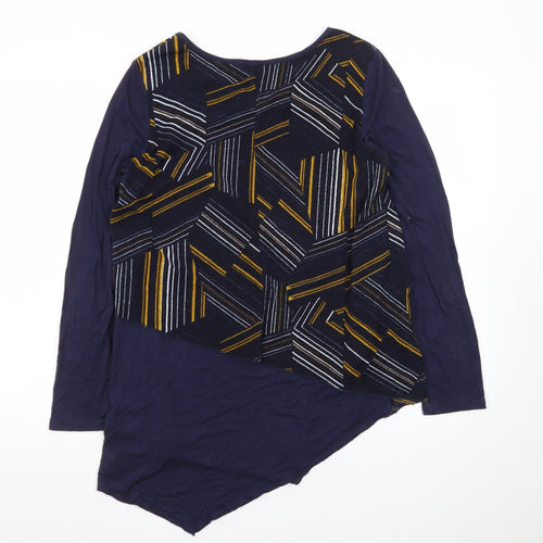 Quiz Women’s Blue Geometric Long Sleeve Tunic Jumper Size 8