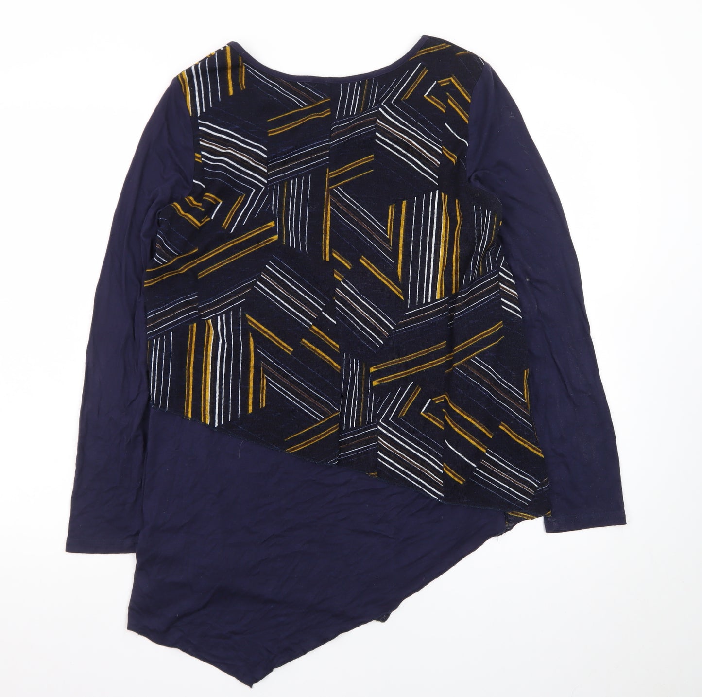 Quiz Women’s Blue Geometric Long Sleeve Tunic Jumper Size 8