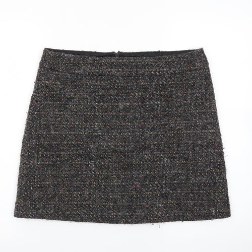 Jigsaw Women Grey Tweed Wool Blend Short Pencil Skirt Size 12