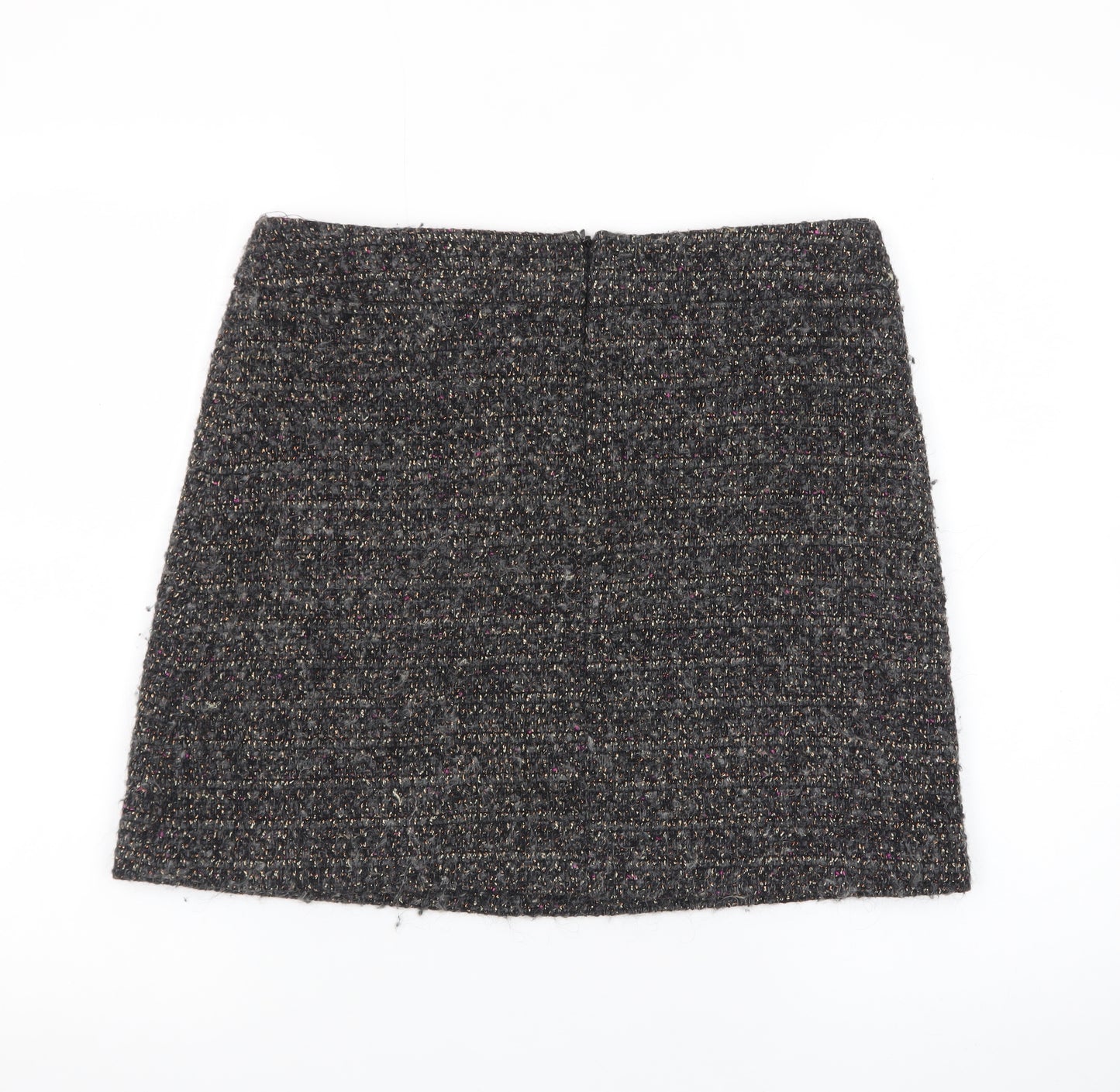 Jigsaw Women Grey Tweed Wool Blend Short Pencil Skirt Size 12