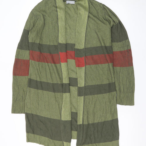 Marks and Spencer Per Una Women Green Striped Long Cardigan Size 14