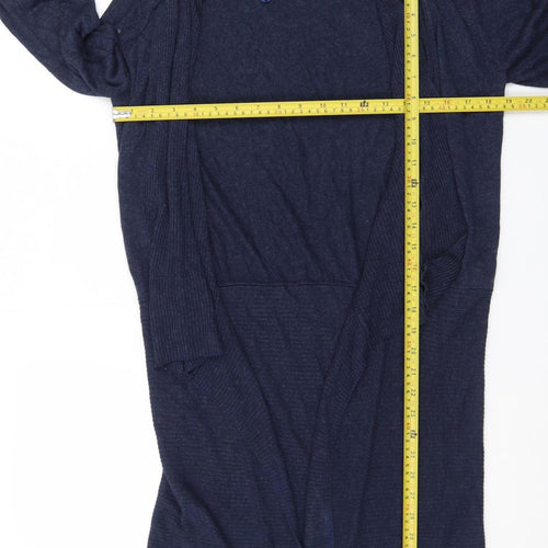 Marks and Spencer Women's Blue Open Knit Long Sleeve Cardigan M