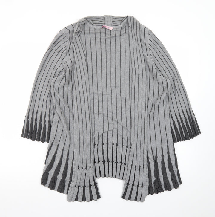Marks and Spencer Per Una Grey Striped Knit Cardigan Womens Size 20