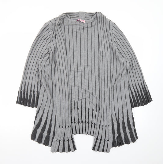 Marks and Spencer Per Una Grey Striped Knit Cardigan Womens Size 20