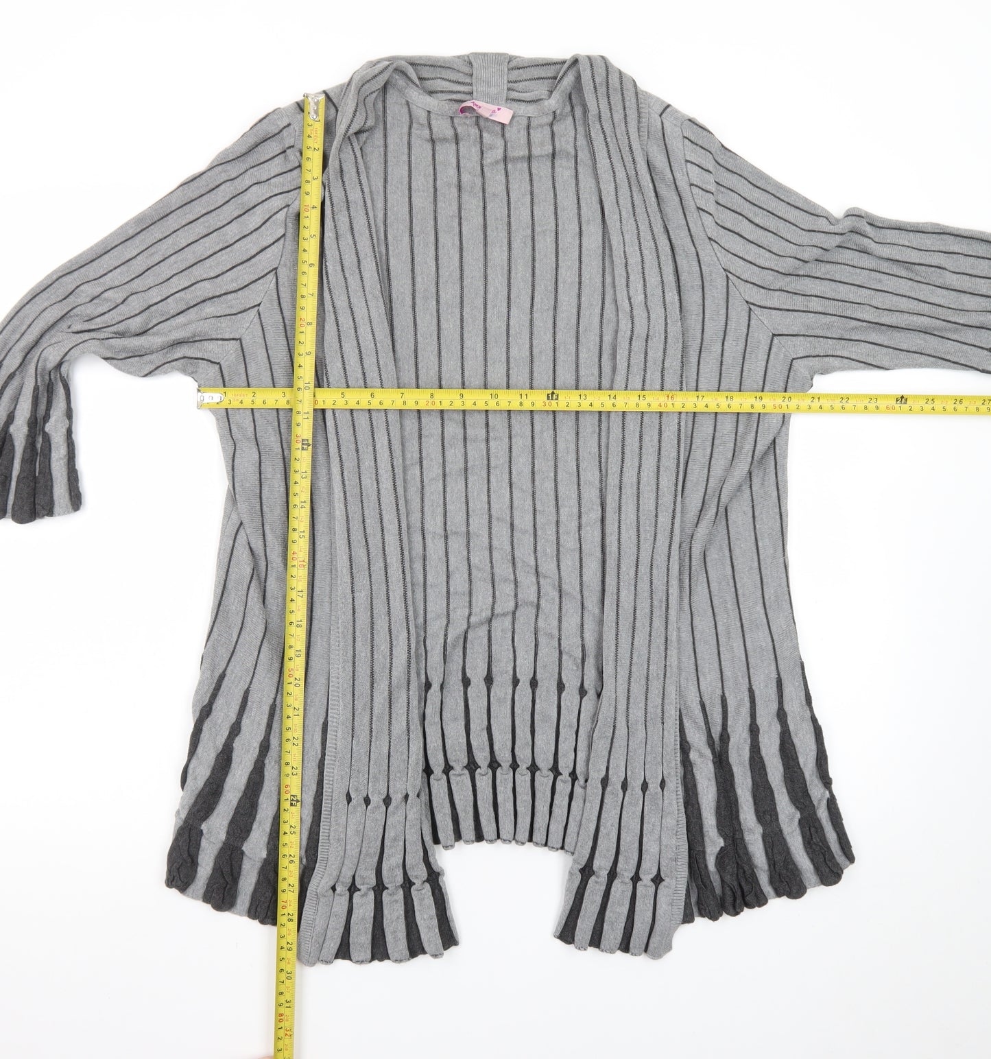 Marks and Spencer Per Una Grey Striped Knit Cardigan Womens Size 20