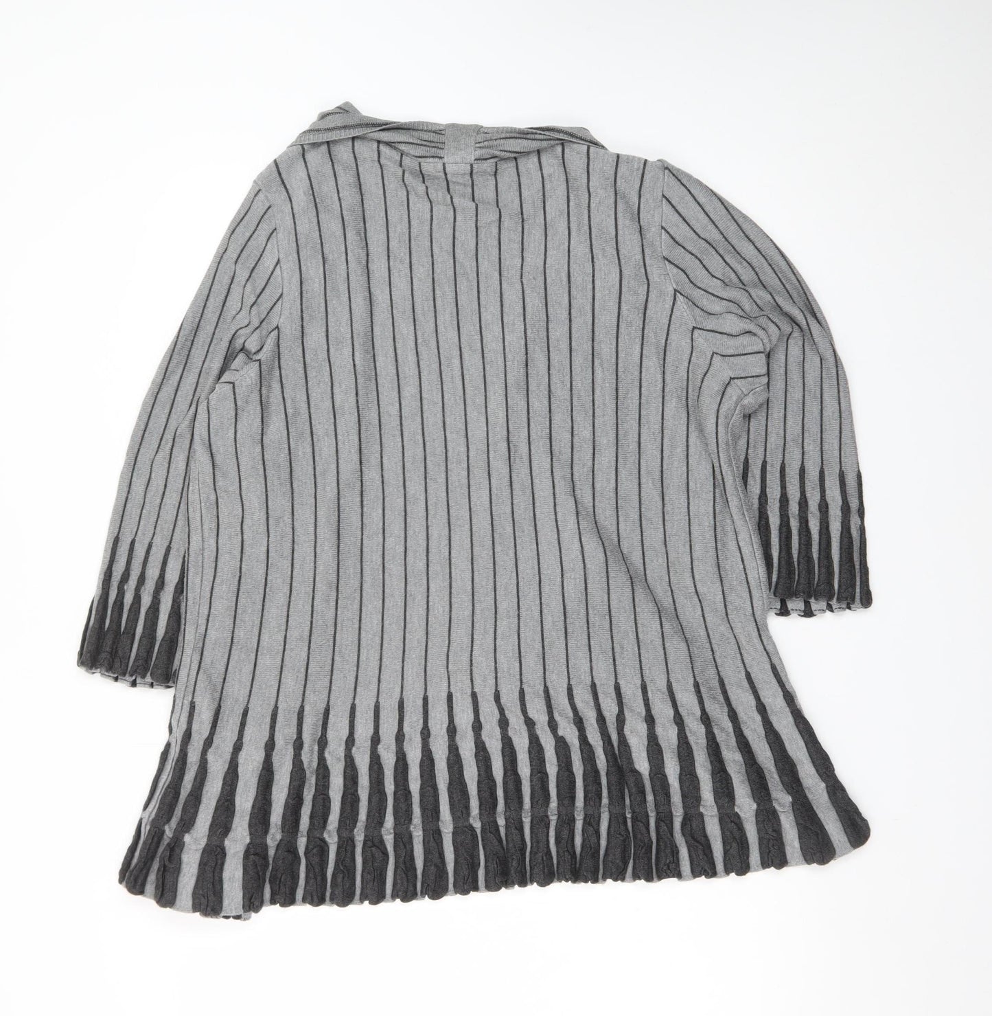 Marks and Spencer Per Una Grey Striped Knit Cardigan Womens Size 20