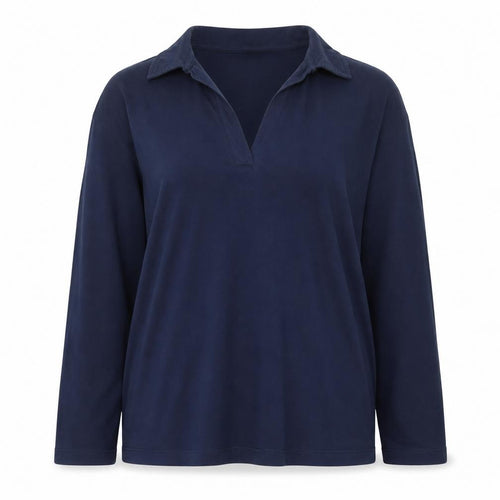 ASOS Women’s Blue Cotton Henley Collared Long Sleeve Jumper Size S