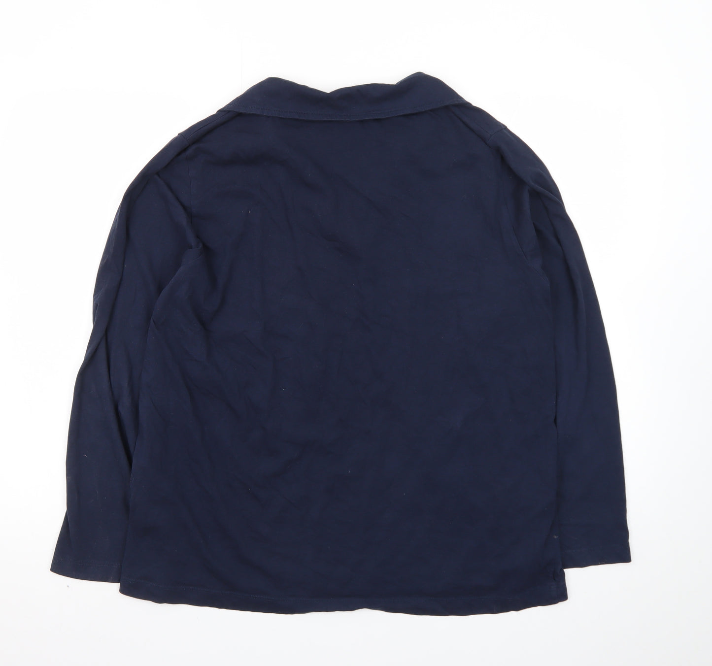 ASOS Women’s Blue Cotton Henley Collared Long Sleeve Jumper Size S