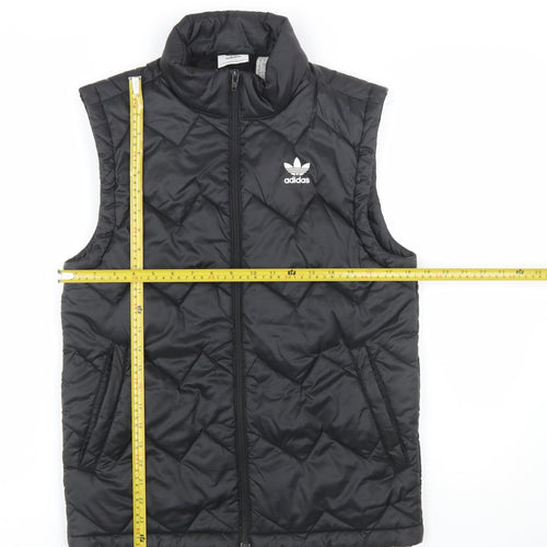 adidas Men's Black Quilted Waistcoat M Regular Fit Full Zip