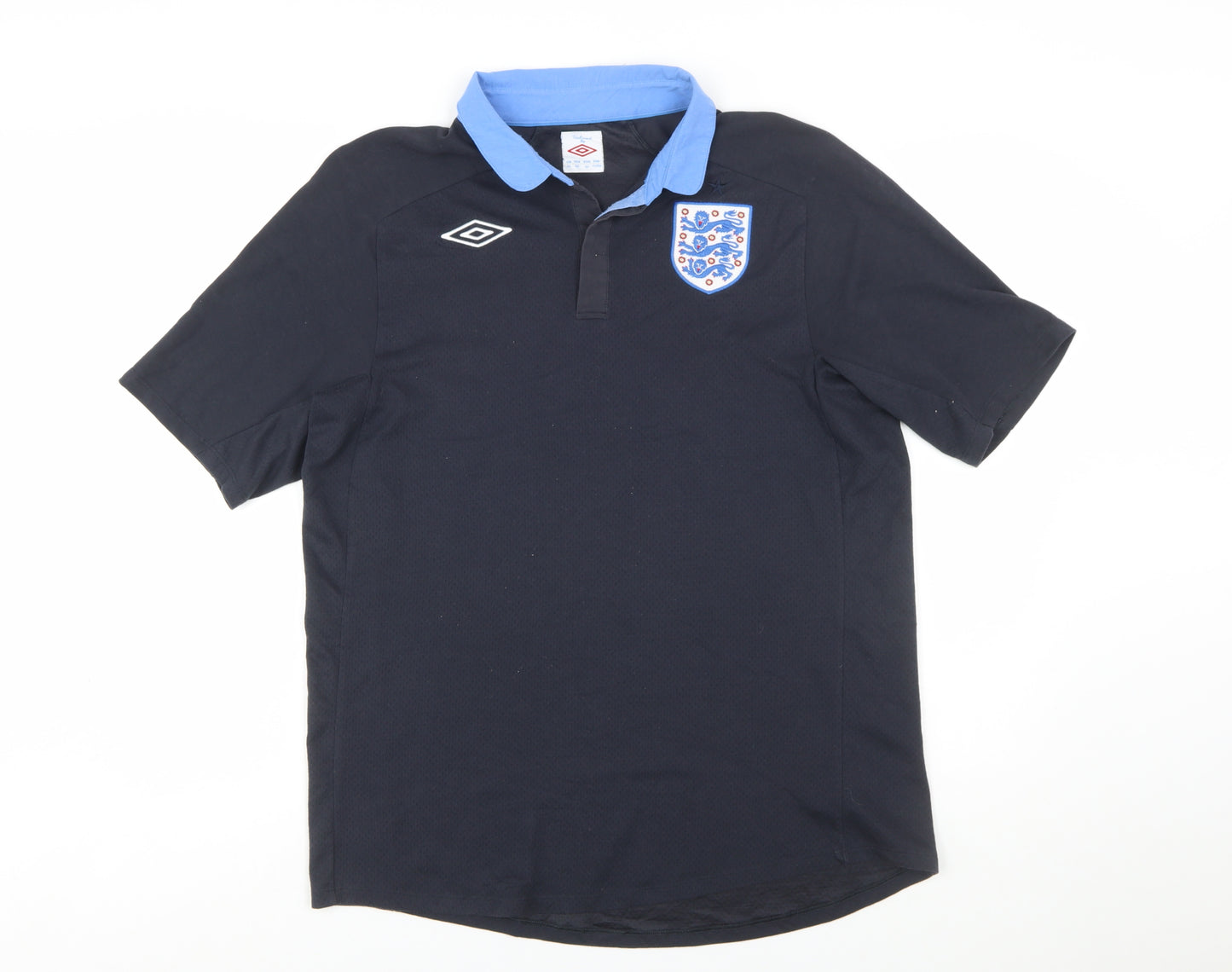 Umbro Men's Black England Football Polo Shirt XL