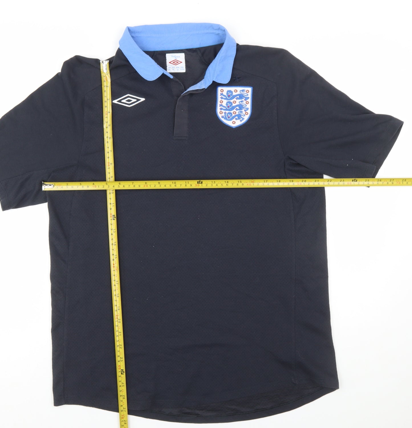 Umbro Men's Black England Football Polo Shirt XL