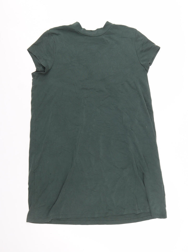 Superdry Women Green Size 14 T-Shirt Dress Casual Jersey Cotton
