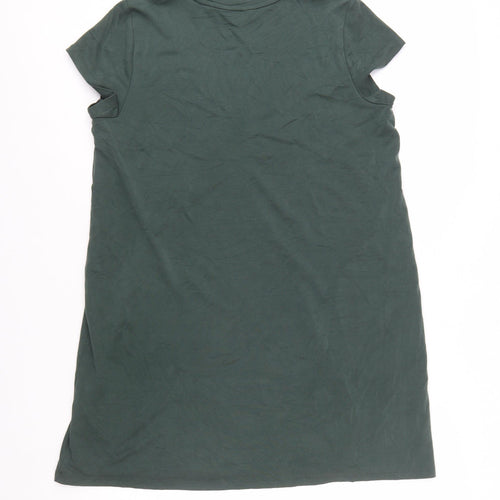 Superdry Women Green Size 14 T-Shirt Dress Casual Jersey Cotton