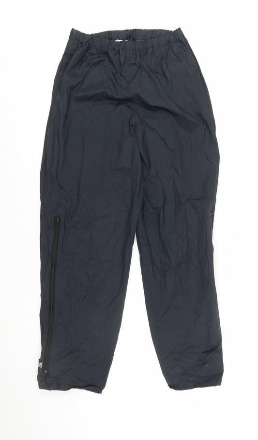 Horizon Womens Black Waterproof Rain Trousers L Elastic Waist
