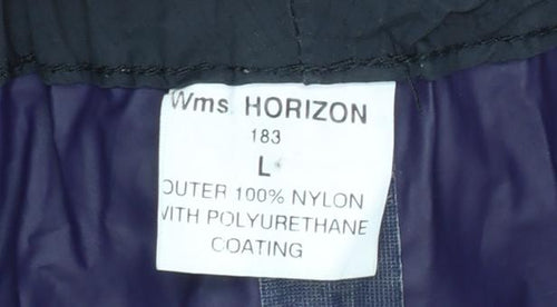 Horizon Womens Black Waterproof Rain Trousers L Elastic Waist
