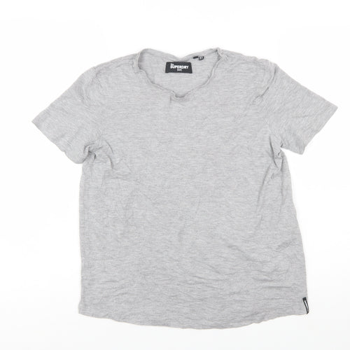 Superdry Womens Grey Cotton Basic T-Shirt Size 8