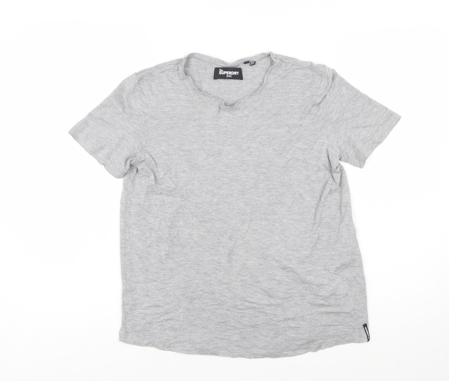Superdry Womens Grey Cotton Basic T-Shirt Size 8