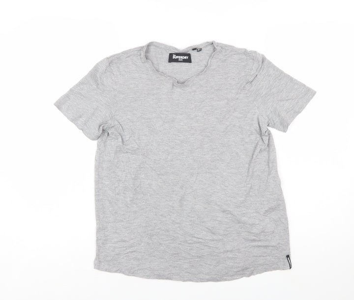 Superdry Womens Grey Cotton Basic T-Shirt Size 8