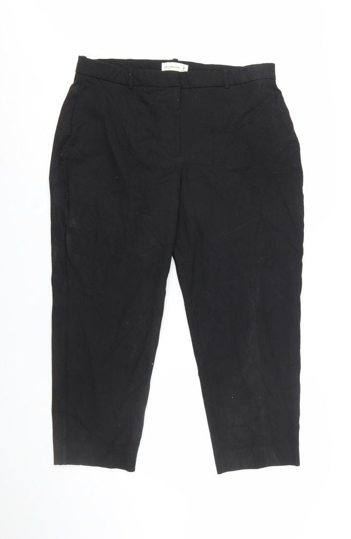 Abercrombie & Fitch Women's Black Chino Trousers Size 16 Curve Love