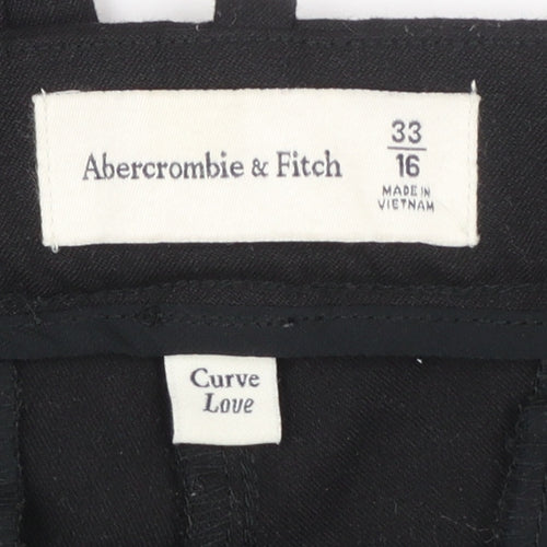 Abercrombie & Fitch Women's Black Chino Trousers Size 16 Curve Love