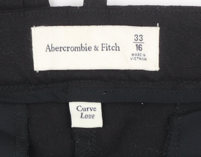 Abercrombie & Fitch Women's Black Chino Trousers Size 16 Curve Love