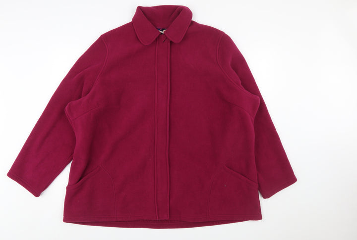 Marks and Spencer Womens Red Fleece Zip Jacket Size 24