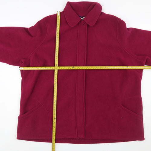 Marks and Spencer Womens Red Fleece Zip Jacket Size 24