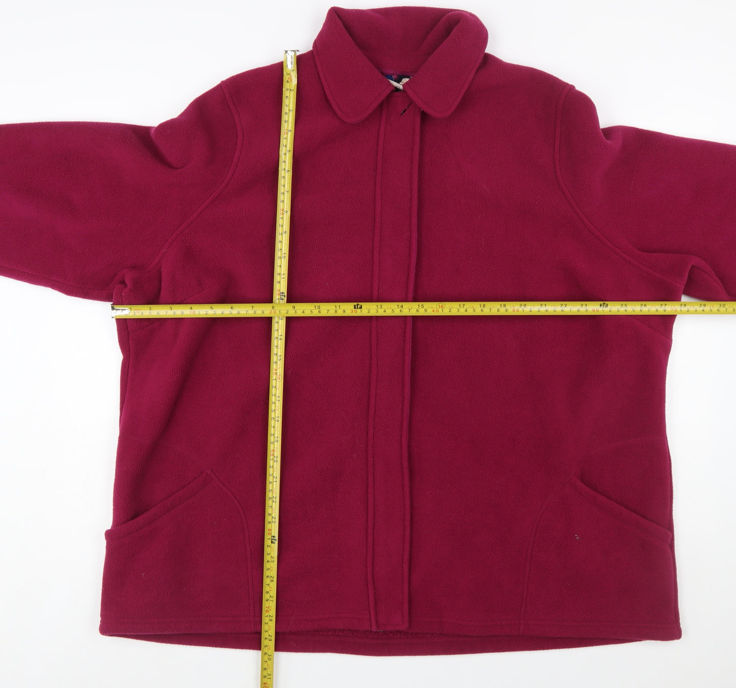 Marks and Spencer Womens Red Fleece Zip Jacket Size 24