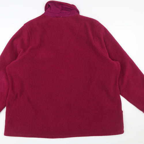 Marks and Spencer Womens Red Fleece Zip Jacket Size 24