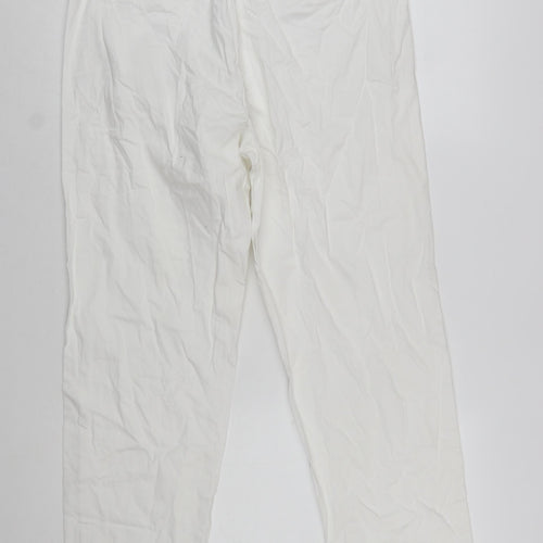 Marks and Spencer Women’s White Chino Trousers Size 14 Stretch Cotton Blend