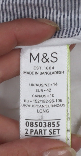 Marks and Spencer Women’s White Chino Trousers Size 14 Stretch Cotton Blend