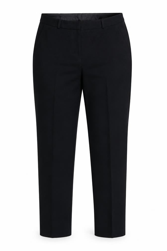 Front view of BHS Women’s Black, size UK 12, Regular Fit Dress Trousers Polyester Work Pants