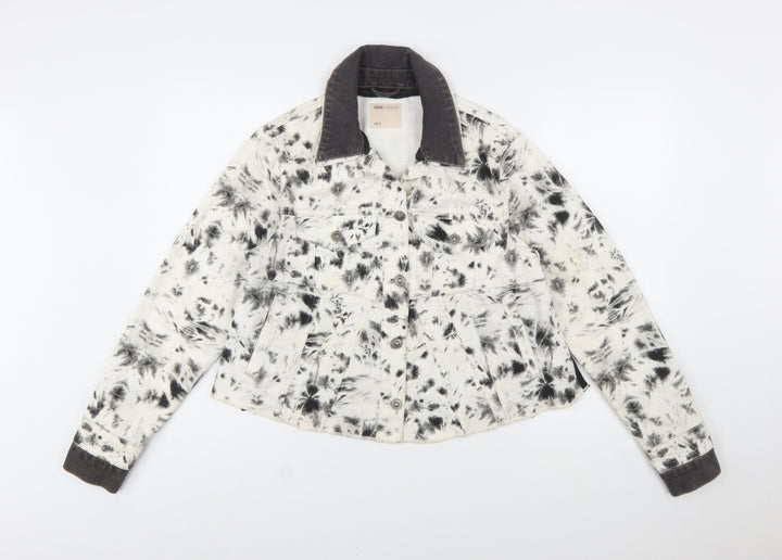 ASOS Denim Womens Multicoloured Tie-Dye Cotton Jacket UK 8