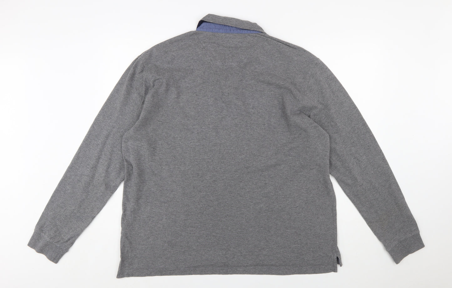 Joules Men's Grey Long Sleeve Cotton Polo Shirt XL