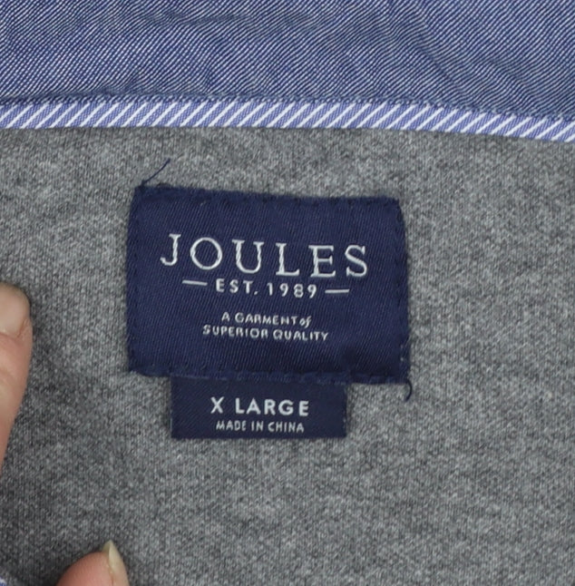 Joules Men's Grey Long Sleeve Cotton Polo Shirt XL
