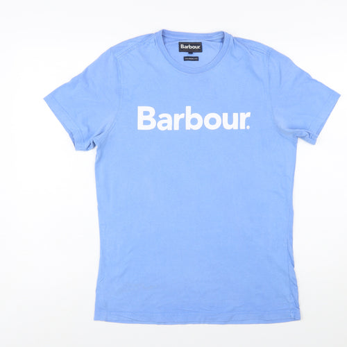 Barbour Men's Blue Cotton Logo Slim Fit T-Shirt Size S
