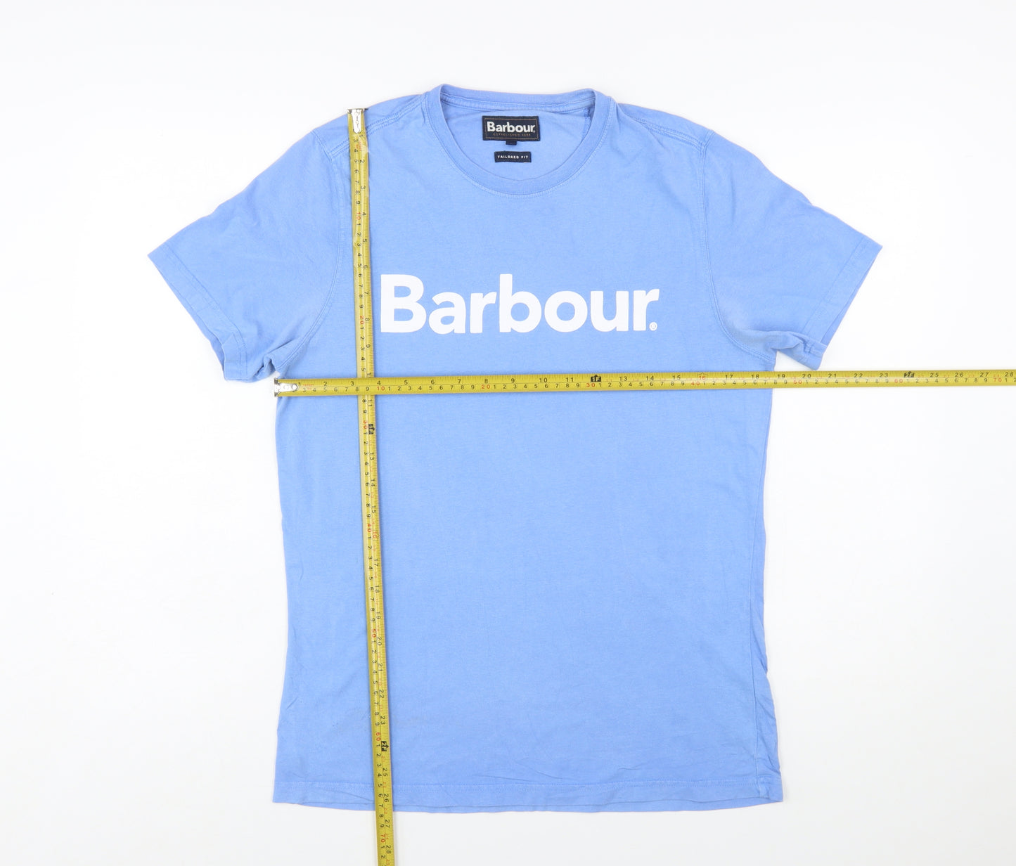 Barbour Men's Blue Cotton Logo Slim Fit T-Shirt Size S